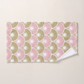 Roze en brass Semi Circle Wave Pattern Bad Handdoek (Handdoek)