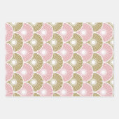 Roze en brass Semi Circle Wave Pattern Inpakpapier Vel (Voorkant 2)