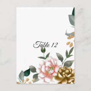 Roze en bronzen Pioen Tafelplaatskaart Briefkaart