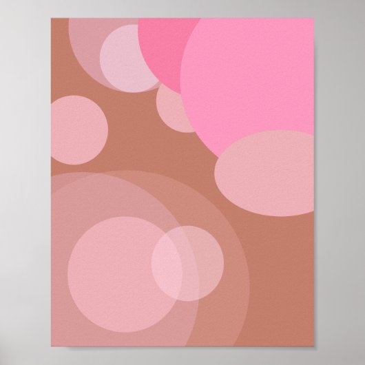 Roze en bruin Abstract Poster (Voorkant)