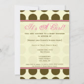 Roze en bruin Baby shower Kaart (Achterkant)