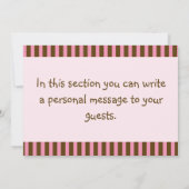 Roze en bruin Baby shower met lybug Bedankkaart (Achterkant)