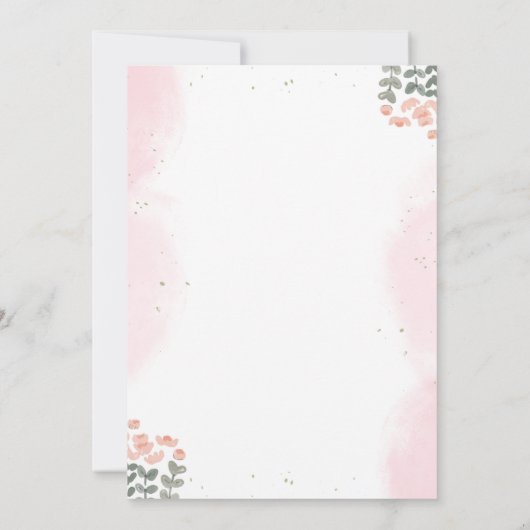 Roze en bruin Baby shower uitnodiging (Achterkant)