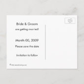 Roze en Bruin Bewaar de datum Foto Briefkaarten (Achterkant)