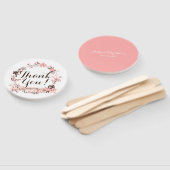 Roze en bruin bloemenkrans dank je Fan Handwaaier (Niet-gemonteerd)