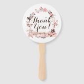 Roze en bruin bloemenkrans dank je Fan Handwaaier (Voorkant)