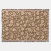 Roze en Bruin BloemenPatroon Deken (Voorkant)