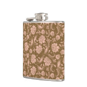 Roze en Bruin BloemenPatroon Heupfles (Links)