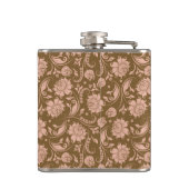 Roze en Bruin BloemenPatroon Heupfles (Achterkant)