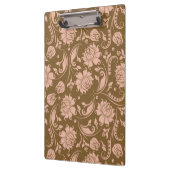 Roze en Bruin BloemenPatroon Klembord (Links)