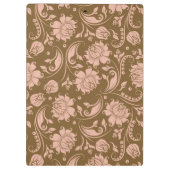Roze en Bruin BloemenPatroon Klembord (Achterkant)