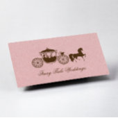 Roze en bruin bruiloft paard & koets visitekaartje
