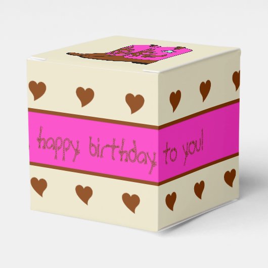Roze en bruin cowgirl Birthday Party Favor Box Bedankdoosjes (Voorkant Zijde)