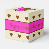 Roze en bruin cowgirl Birthday Party Favor Box Bedankdoosjes (Achterkant)