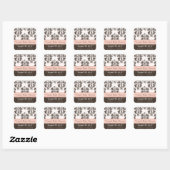 Roze en bruin Damask Favor Labels Stickers (Vel)