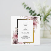 Roze en Bruin Elegante Roos Bloemige Bruiloft Save The Date (Staand voorkant)