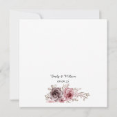 Roze en Bruin Elegante Roos Bloemige Bruiloft Save The Date (Achterkant)