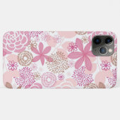 Roze en bruin Floral Pattern Case-Mate iPhone Case (Achterkant (horizontaal))