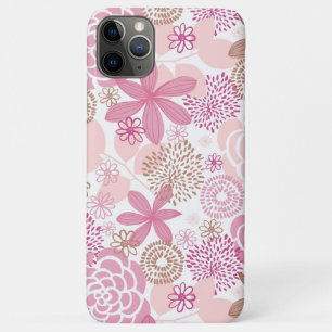 Roze en bruin Floral Pattern iPhone 11 Pro Max Hoesje