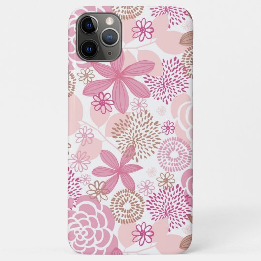 Roze en bruin Floral Pattern Case-Mate iPhone Case (Achterkant)