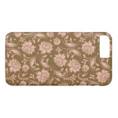 Roze en bruin Floral Pattern Case-Mate iPhone Case (Achterkant (Horizontaal))