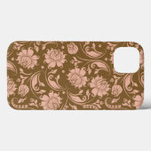 Roze en bruin Floral Pattern Case-Mate iPhone Case (Achterkant (horizontaal))