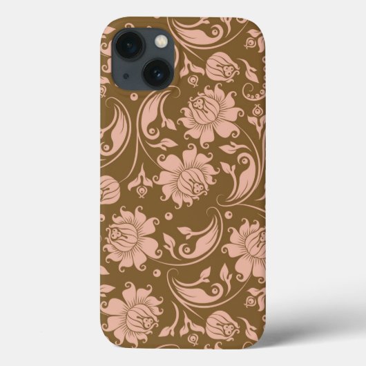 Roze en bruin Floral Pattern Case-Mate iPhone Case (Achterkant)