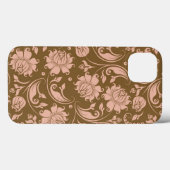 Roze en bruin Floral Pattern Case-Mate iPhone Case (Achterkant (horizontaal))