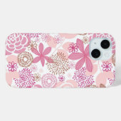 Roze en bruin Floral Pattern Case-Mate iPhone Case (Achterkant (horizontaal))