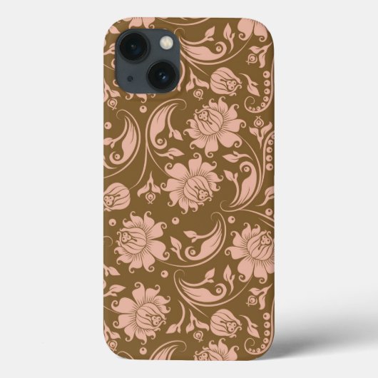 Roze en bruin Floral Pattern Case-Mate iPhone Case (Achterkant)