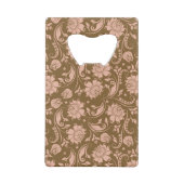 Roze en bruin Floral Pattern Creditkaart Flessenopener (Achterkant)