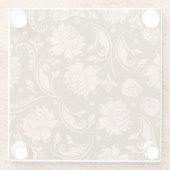 Roze en bruin Floral Pattern Glazen Onderzetter (Achterkant)