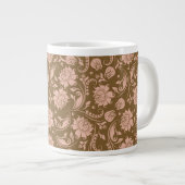 Roze en bruin Floral Pattern Grote Koffiekop (Voorkant rechts)
