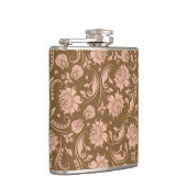 Roze en bruin Floral Pattern Heupfles (Rechts)