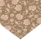 Roze en bruin Floral Pattern Korte Tafelloper (Hoek)