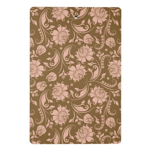 Roze en bruin Floral Pattern Mini Klembord (Achterkant)