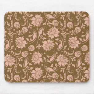 Roze en bruin Floral Pattern Muismat