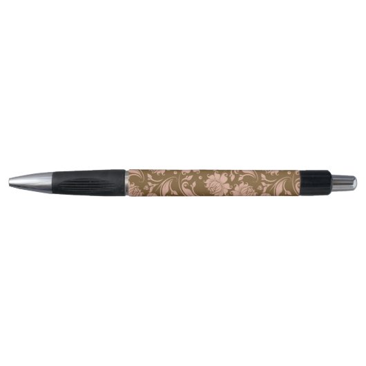 Roze en bruin Floral Pattern Pen (Voorkant)