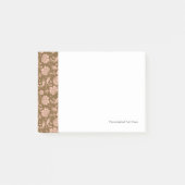 Roze en bruin Floral Pattern Post-it® Notes (Voorkant)
