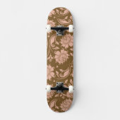 Roze en bruin Floral Pattern Skateboard (Voorkant)