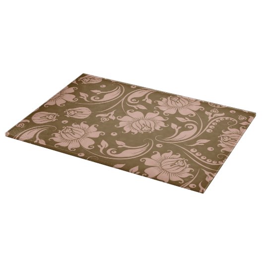 Roze en bruin Floral Pattern Snijplank (Hoek)