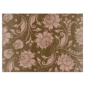 Roze en bruin Floral Pattern Snijplank (Voorkant)