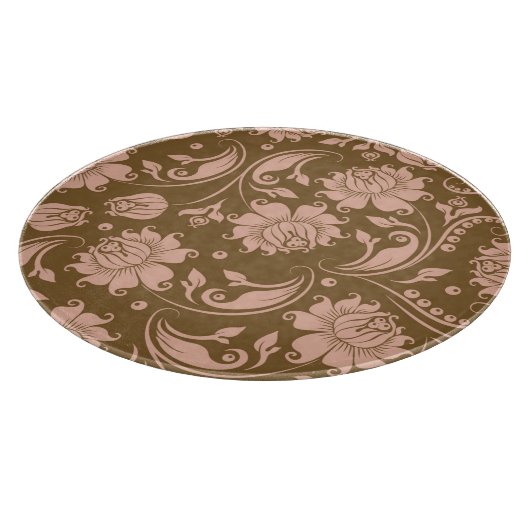Roze en bruin Floral Pattern Snijplank (Hoek)
