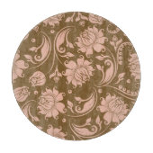 Roze en bruin Floral Pattern Snijplank (Voorkant)