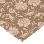 Roze en bruin Floral Pattern Tafelkleed (Gekanteld)