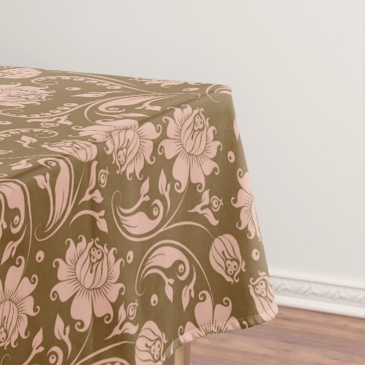Roze en bruin Floral Pattern Tafelkleed (Voorbeeld)