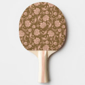 Roze en bruin Floral Pattern Tafeltennisbatje (Voorkant)