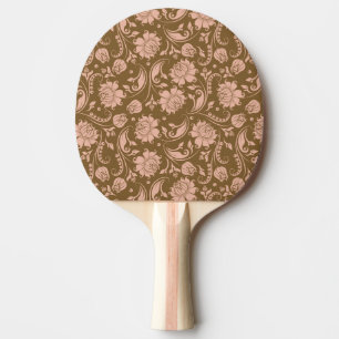 Roze en bruin Floral Pattern Tafeltennisbatje