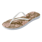 Roze en bruin Floral Pattern Teenslippers (Schuin)