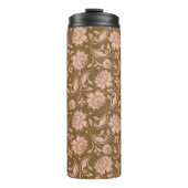 Roze en bruin Floral Pattern Thermosbeker (Voorkant)